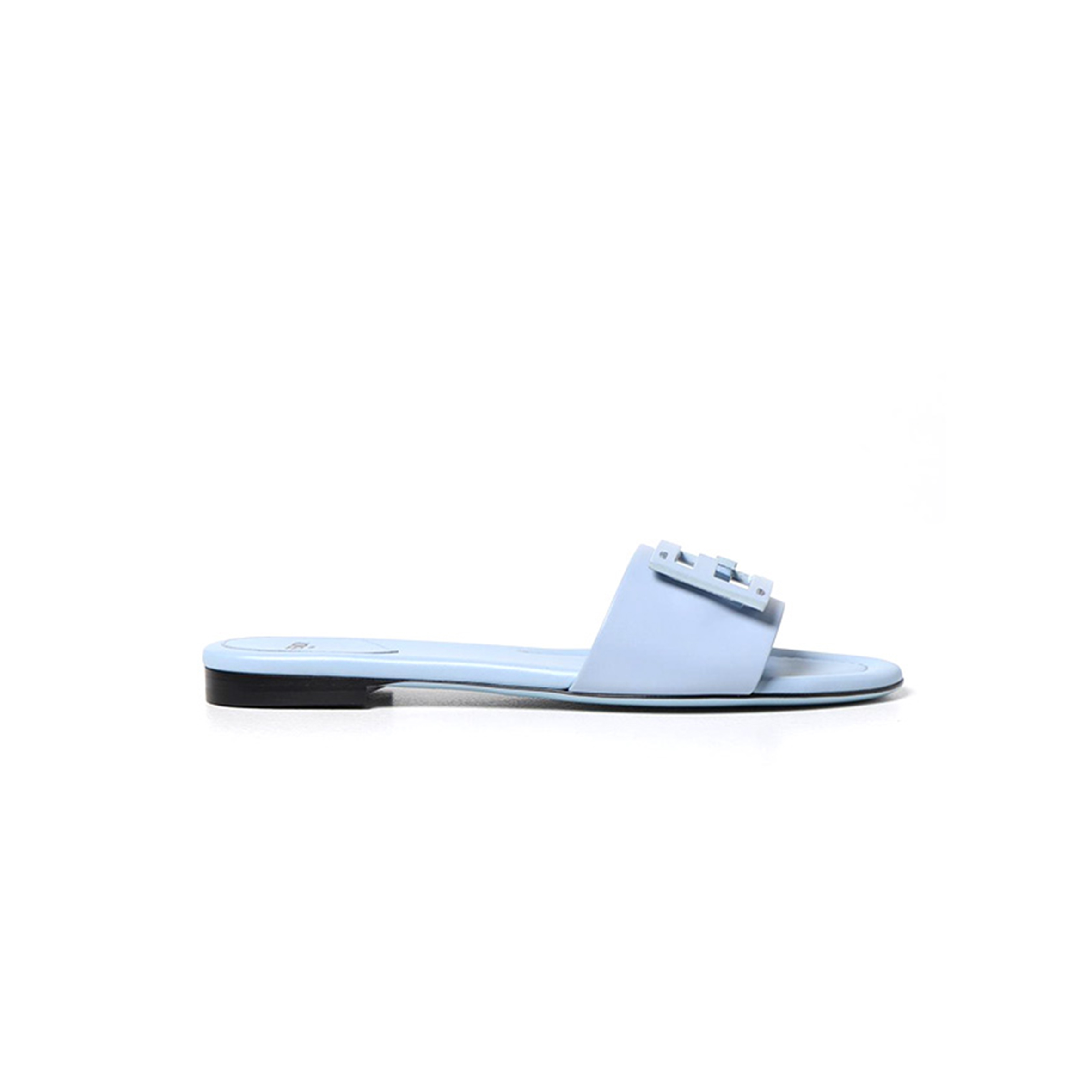 F**di light blue leather slides 8r8136